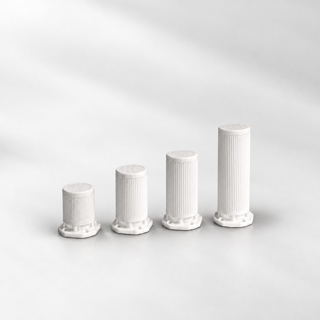 پایه کابینت پلاستیکی شیاردار تایلان رنگ سفید